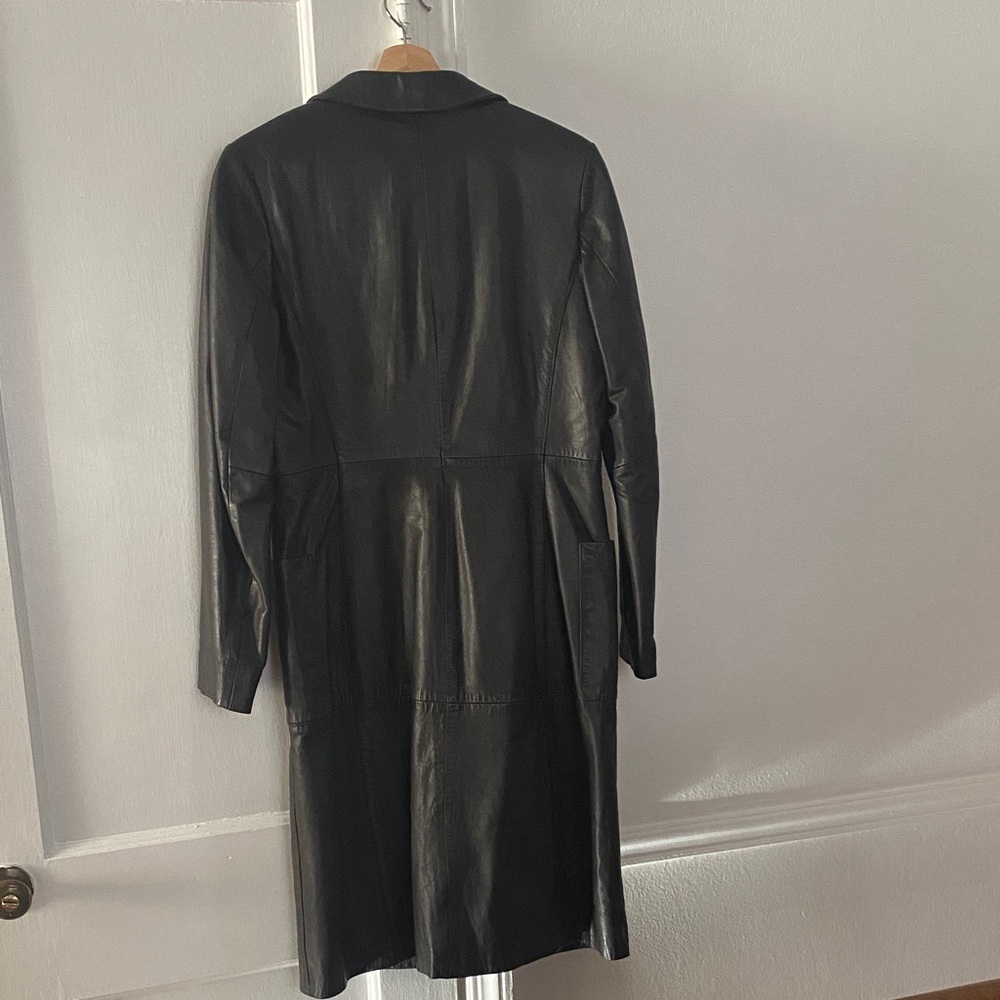 Zara Sleek Black Genuine Real Leather Jacket: Black and Brown - Picture 10 of 16